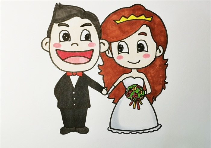 新娘和新郎简笔画怎么画图片教程