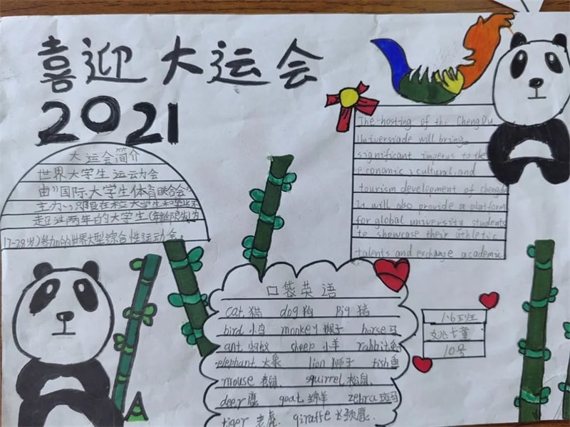 “童绘新成都 少年助大运”手绘英语小报优秀作品展