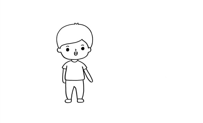 七夕卡通情侣牵手简笔画图片教程