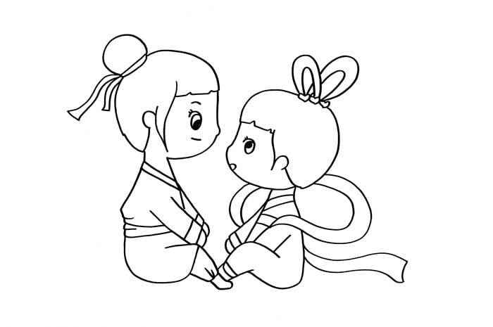 牛郎织女简笔画教程简单又漂亮