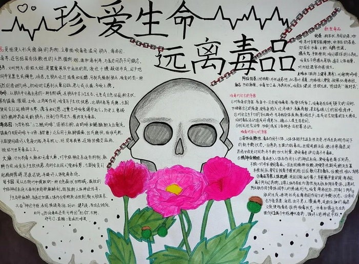 简单的远离毒品手抄报图片