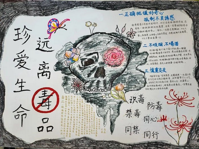 简单的远离毒品手抄报图片