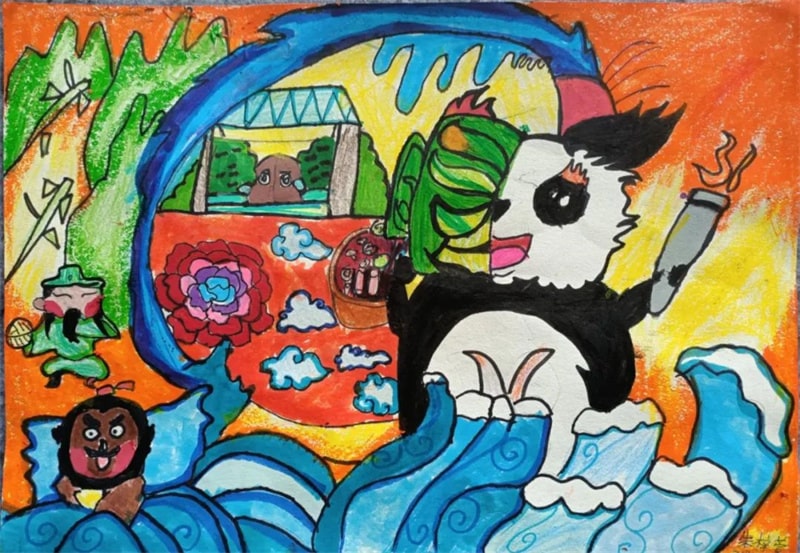 成都大运会儿童绘画作品图片