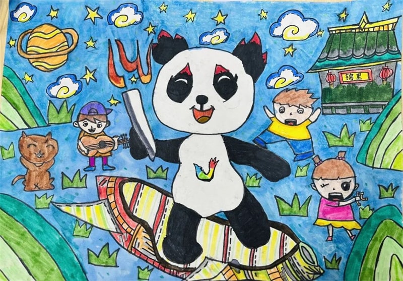 成都大运会儿童绘画作品图片