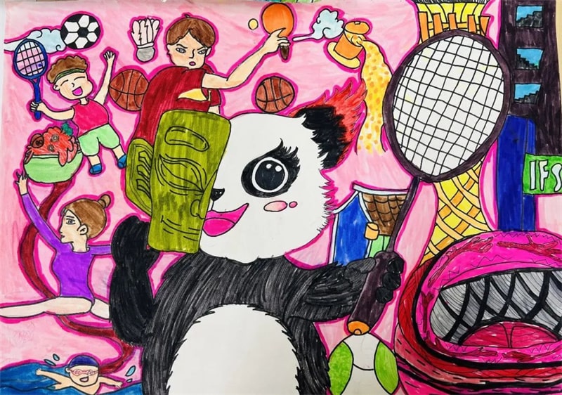 成都大运会儿童绘画作品图片