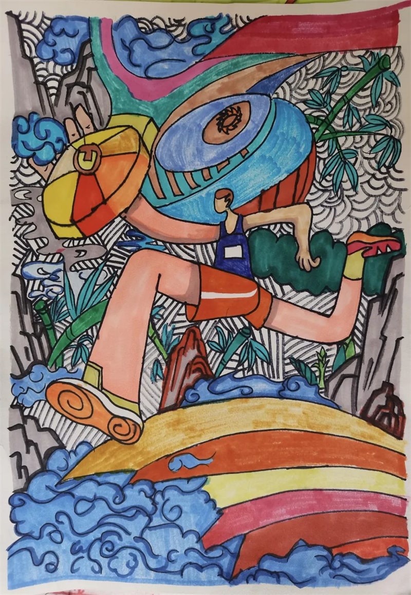 成都大运会儿童绘画作品图片