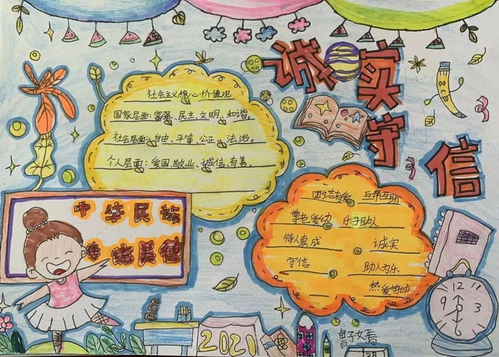 诚信教育手抄报图片简单又好看