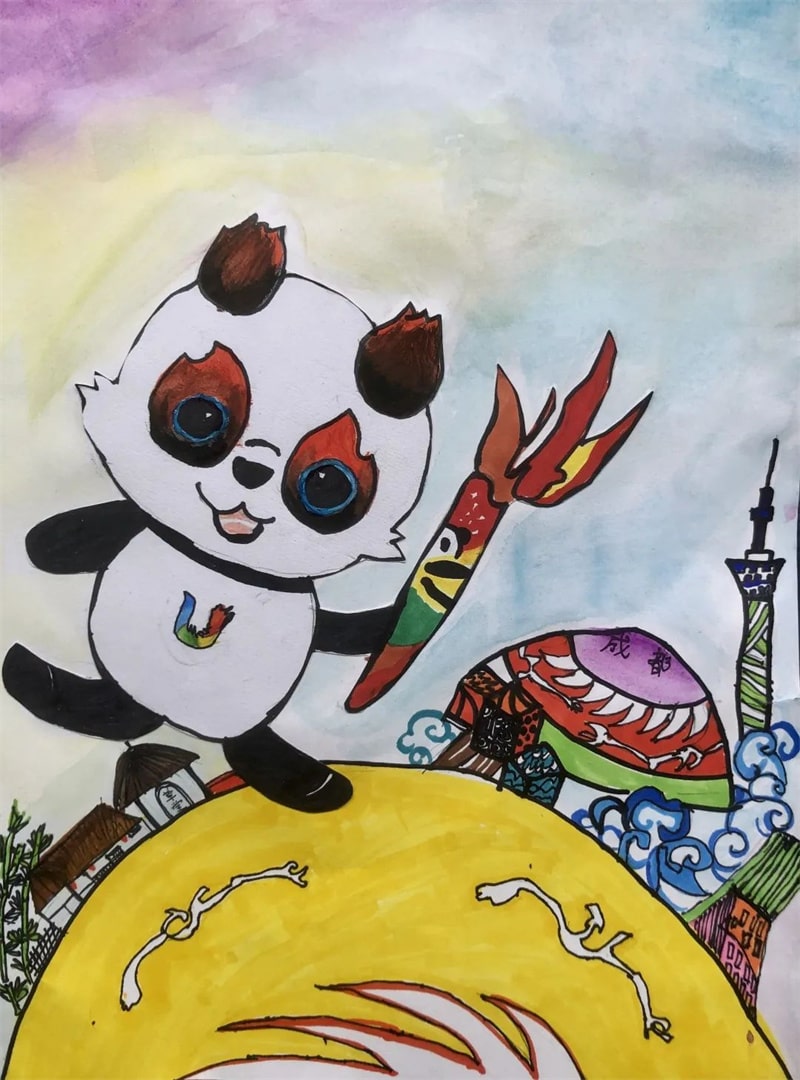 成都大运会儿童绘画作品图片