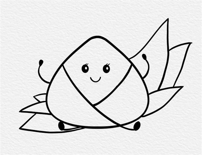 端午节粽子简笔画图片教程可爱