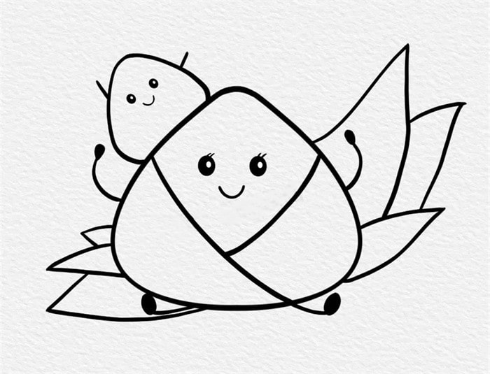 端午节粽子简笔画图片教程可爱