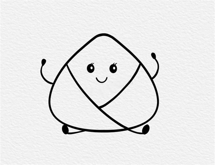 端午节粽子简笔画图片教程可爱