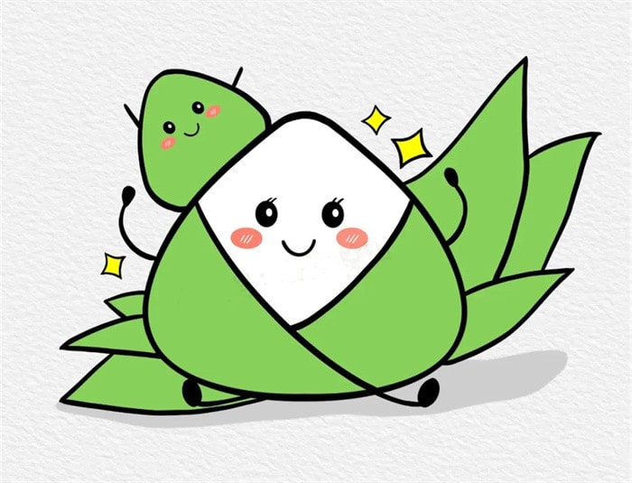 端午节粽子简笔画图片教程可爱