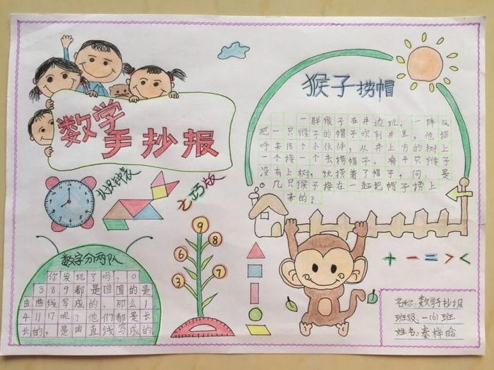 一年级数学手抄报图片最简单又漂亮