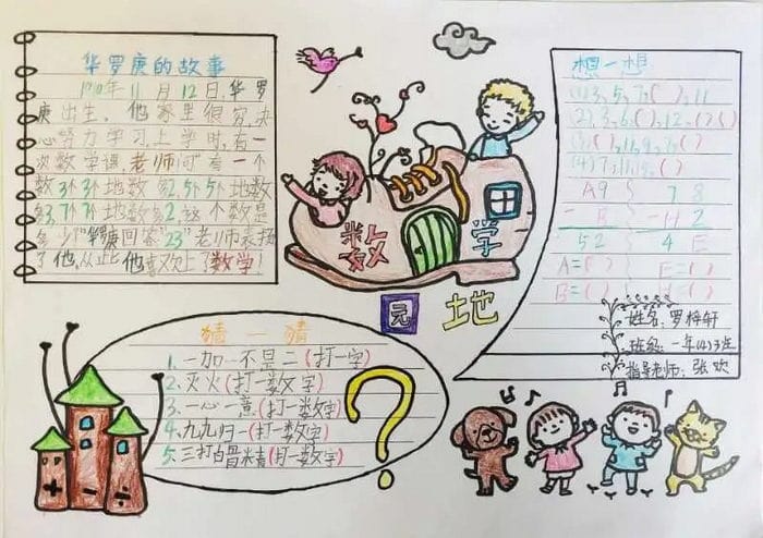 一年级数学手抄报图片最简单又漂亮