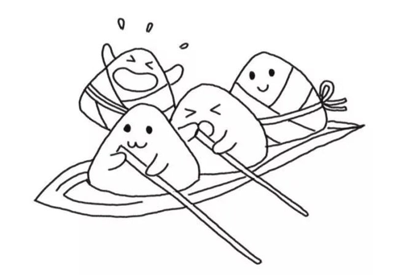 端午节粽子赛龙舟简笔画怎么画图片