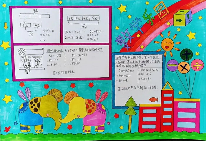 三年级数学手抄报图片