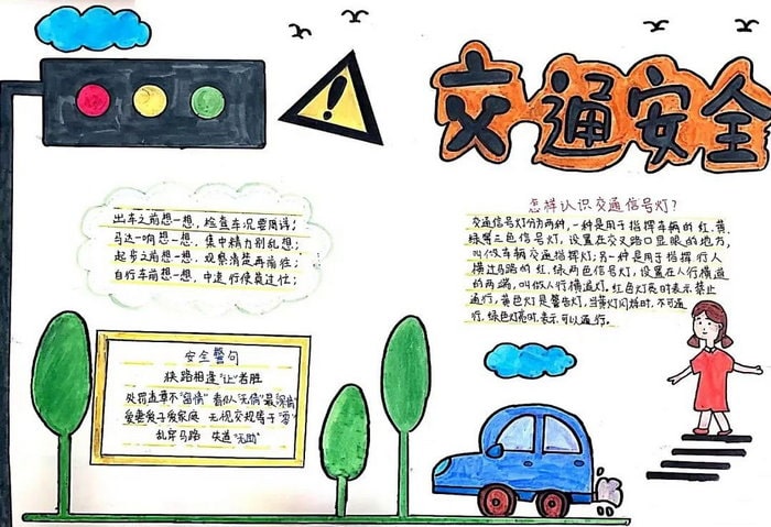 交通安全主题手抄报简单又漂亮