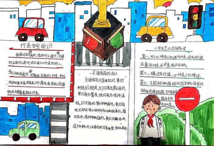 交通安全主题手抄报简单又漂亮