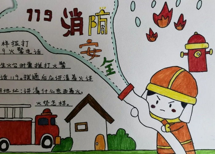 消防安全手抄报图片简单好看又漂亮