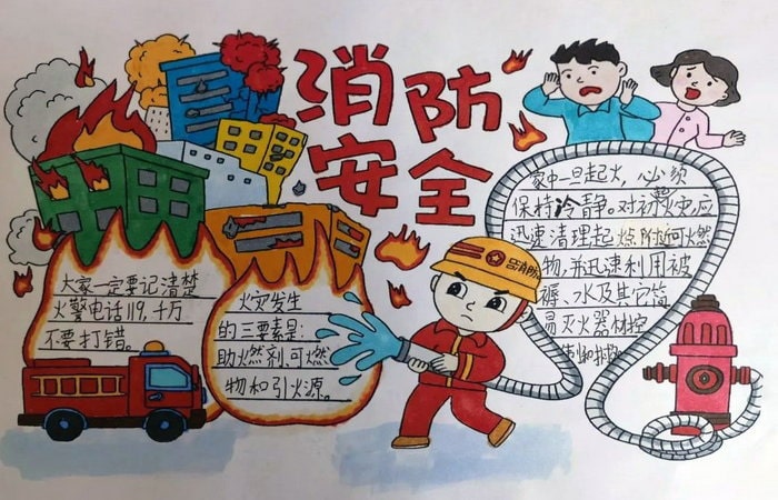 消防安全手抄报图片简单好看又漂亮