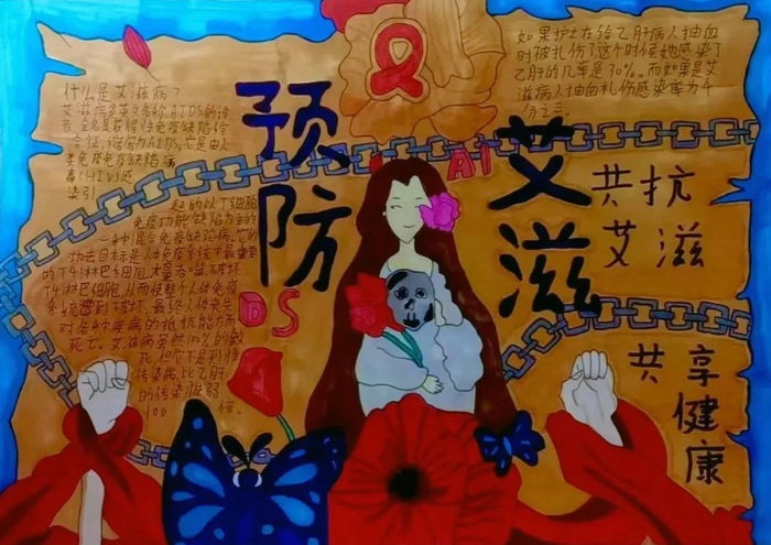 12月1日世界艾滋病日主题手抄报图片