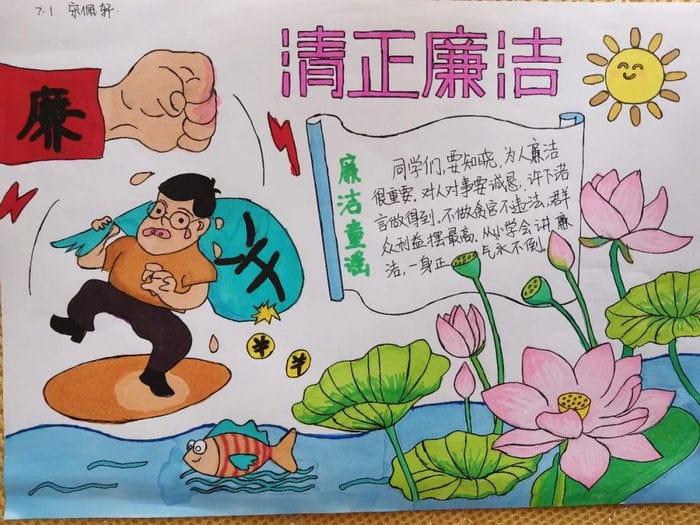 廉洁文化进校园手抄报图片