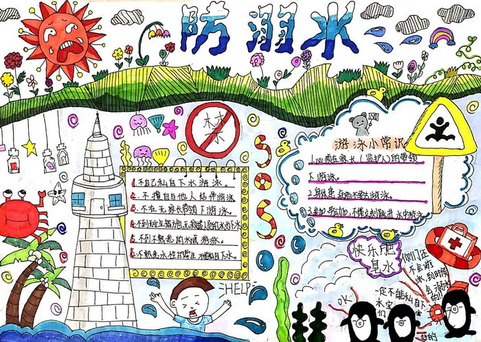 防溺水手抄报图片及内容简单又好看