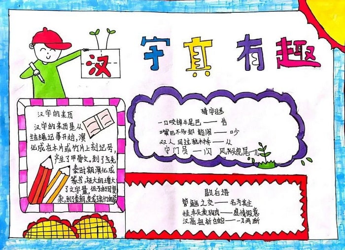 汉字真有趣手抄报图片简单又漂亮