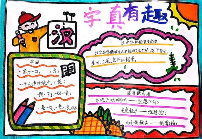 汉字真有趣手抄报图片简单又漂亮