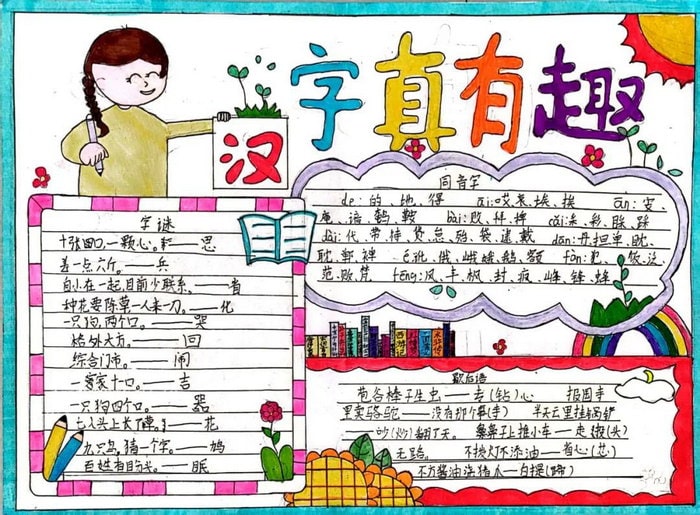汉字真有趣手抄报图片简单又漂亮
