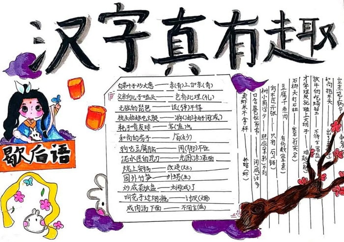 汉字真有趣手抄报图片简单又漂亮