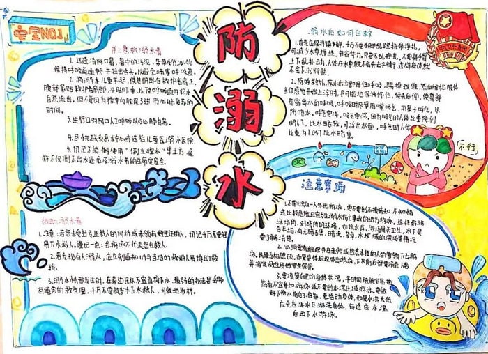 儿童防溺水手抄报图片简单又漂亮