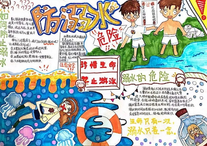 儿童防溺水手抄报图片简单又漂亮