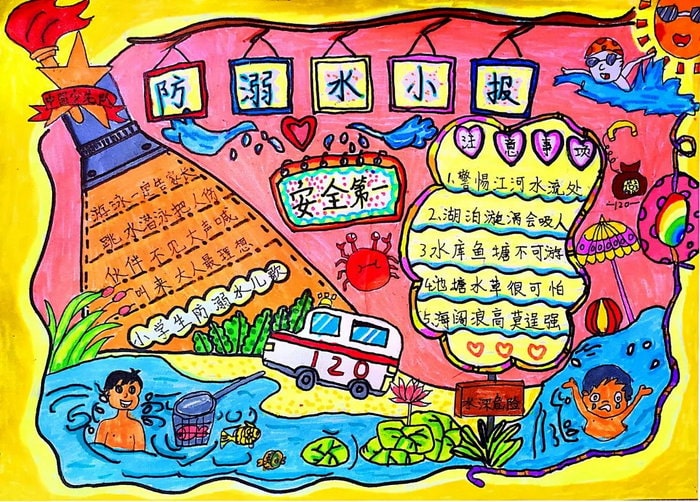 儿童防溺水手抄报图片简单又漂亮