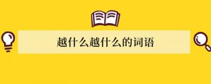 越什么越什么的词语
