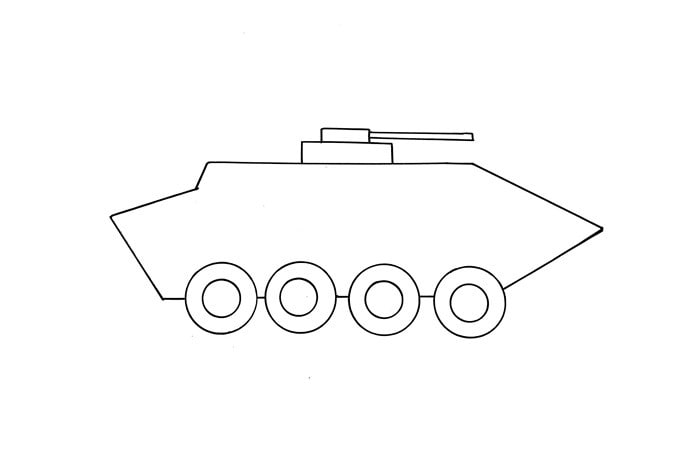 特警战车简笔画怎么画