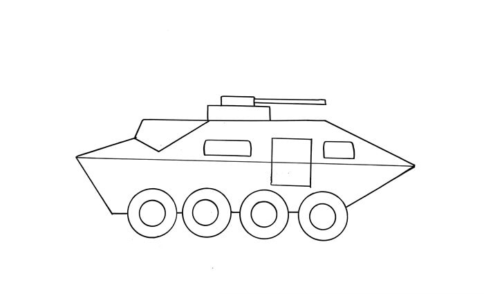 特警战车简笔画怎么画