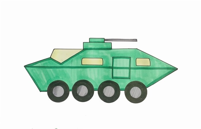 特警战车简笔画怎么画