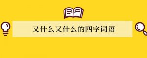 又什么又什么的四字词语