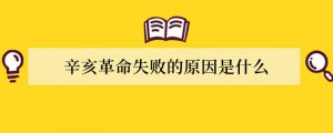 辛亥革命失败的原因是什么
