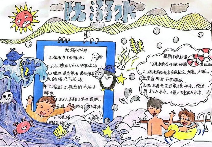 防溺水手抄报图片简单又好画