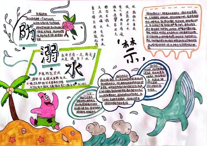 防溺水手抄报图片简单又好画