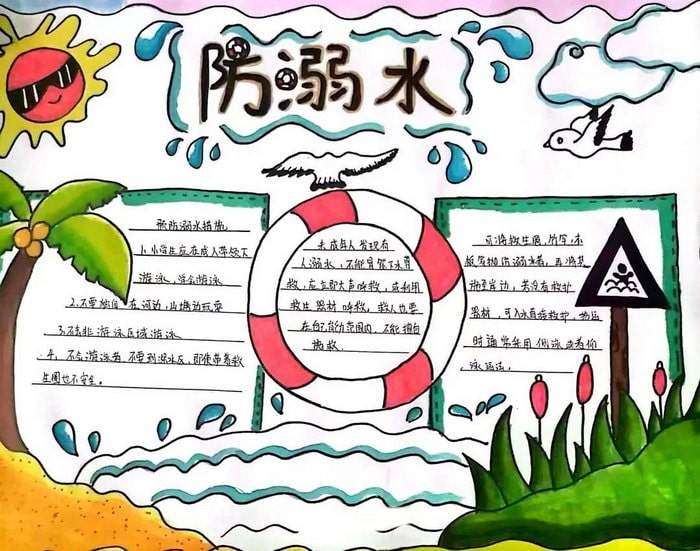 防溺水手抄报图片简单又好画