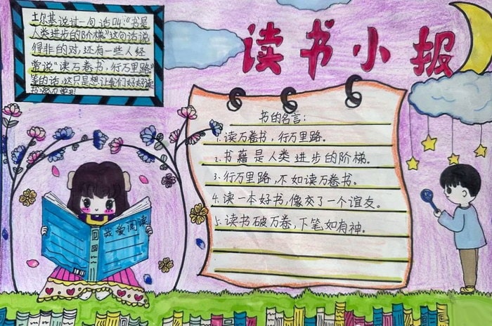 三年级阅读小报优秀手抄报