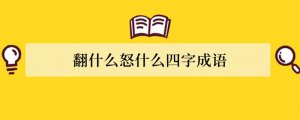 翻什么怒什么四字成语