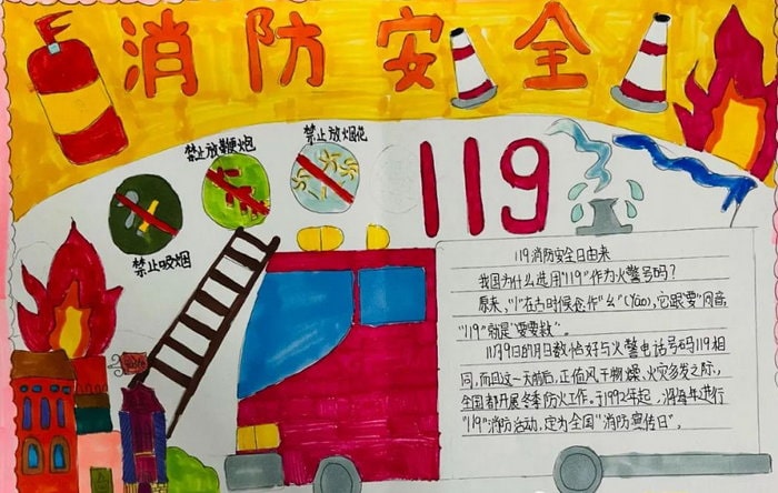 1～3年级消防安全手抄报图片