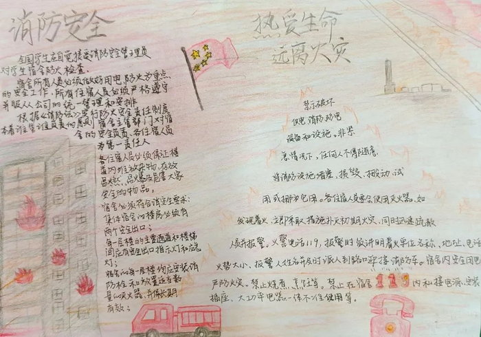 1～3年级消防安全手抄报图片
