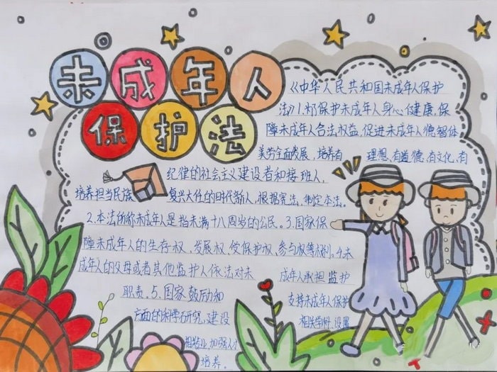未成年人保护法手抄报图片