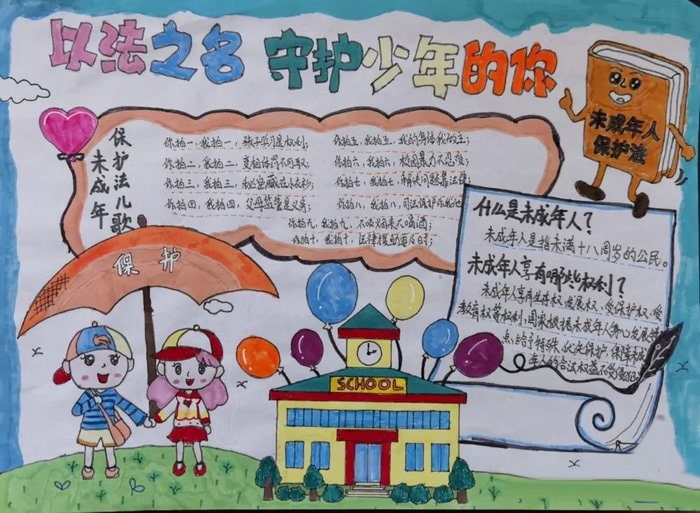 未成年人保护法手抄报图片