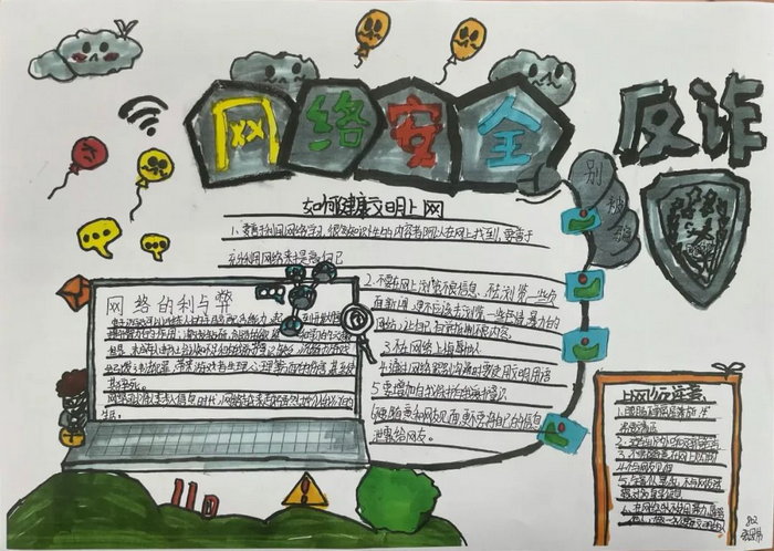 1～3年级网络安全手抄报图片及内容